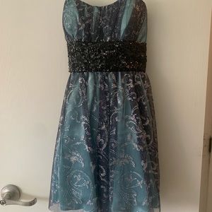 Strapless Glitter Formal Dress